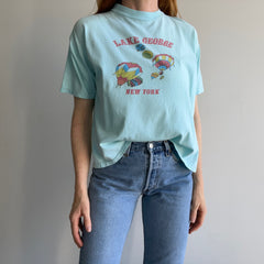 1980s Lake George, New York High Crew Cotton Boxy Crop T-Shirt