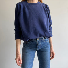 1980s Blank Navy Raglan