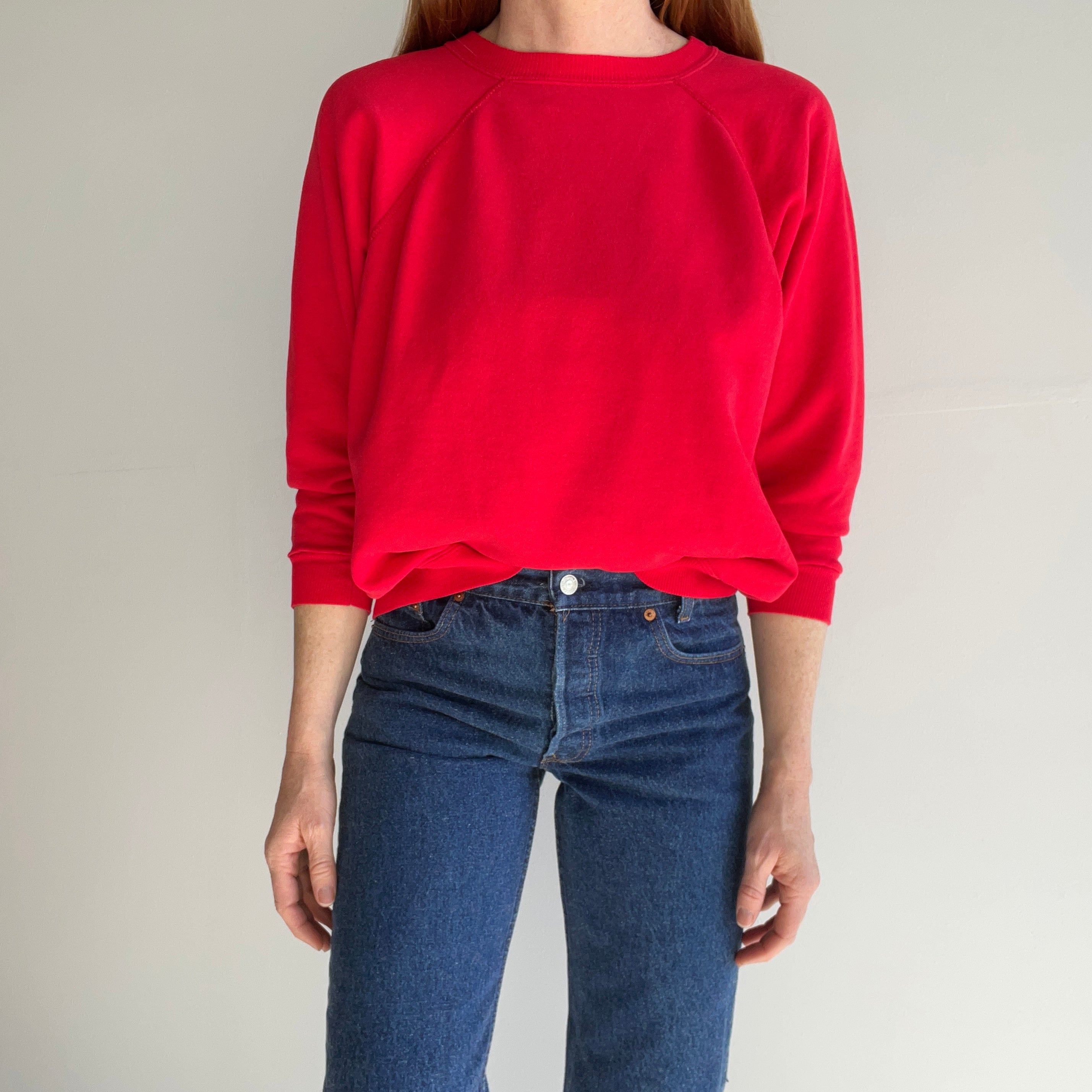 1990s Blank Bright Red Raglan by HHW