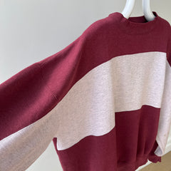 1980/90s Color Block Sweatshirt - Gray and Maroon