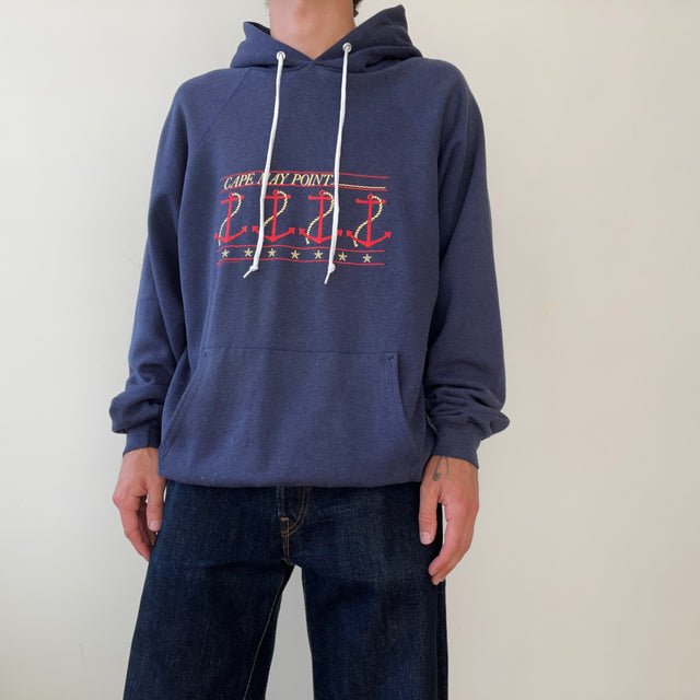 1980s/90s Dark Navy Cape May Point, NJ Hoodie
