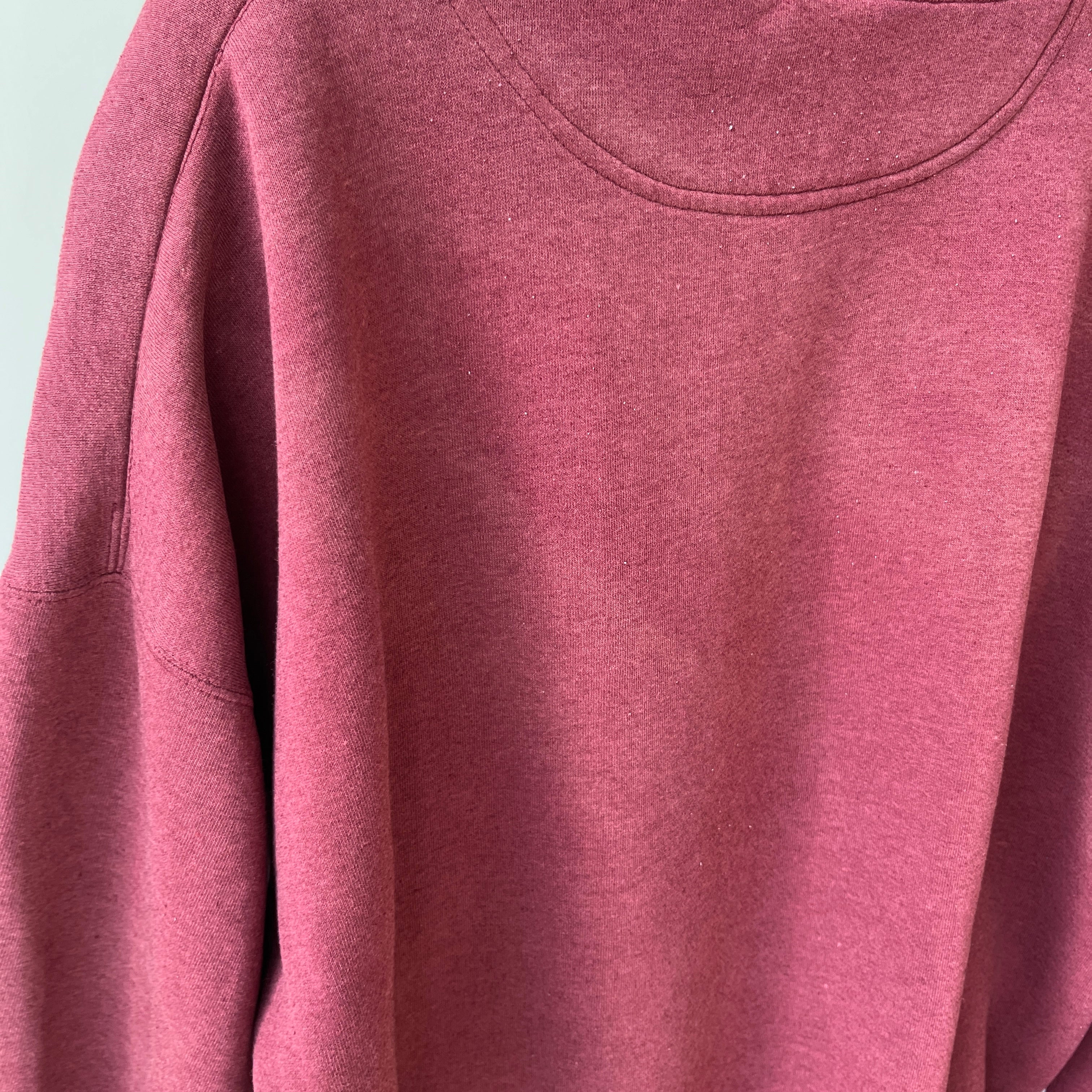 1980/90s Color Block Sweatshirt - Gray and Maroon