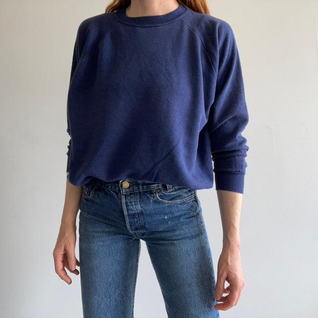 1980s Blank Navy Raglan