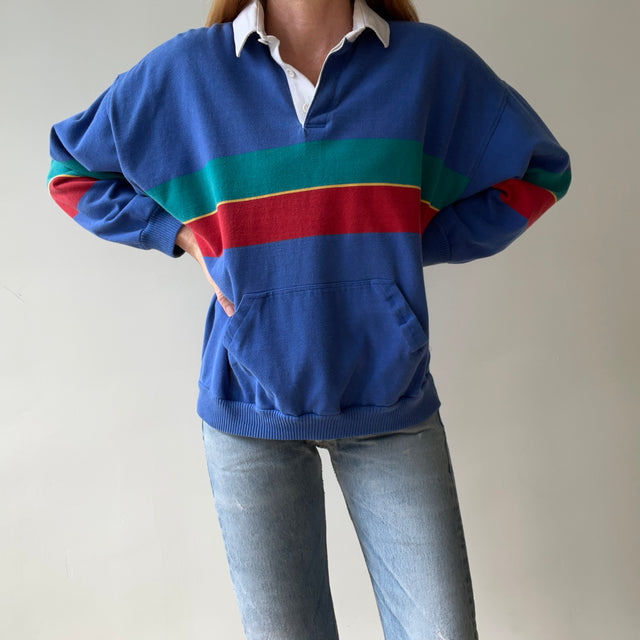 1980s Sweatshirt Style Rugby Shirt - Don’t make me keep this