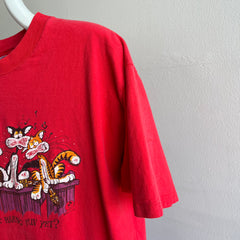 1985 San Francisco Non Sequitur Drunk Cats Front and Back T-Shirt - Oh My