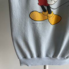 1970s Destroyed and Stained 70s Front and Back Mickey Cut Sleeve Warm Up