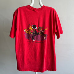 1985 San Francisco Non Sequitur Drunk Cats Front and Back T-Shirt - Oh My