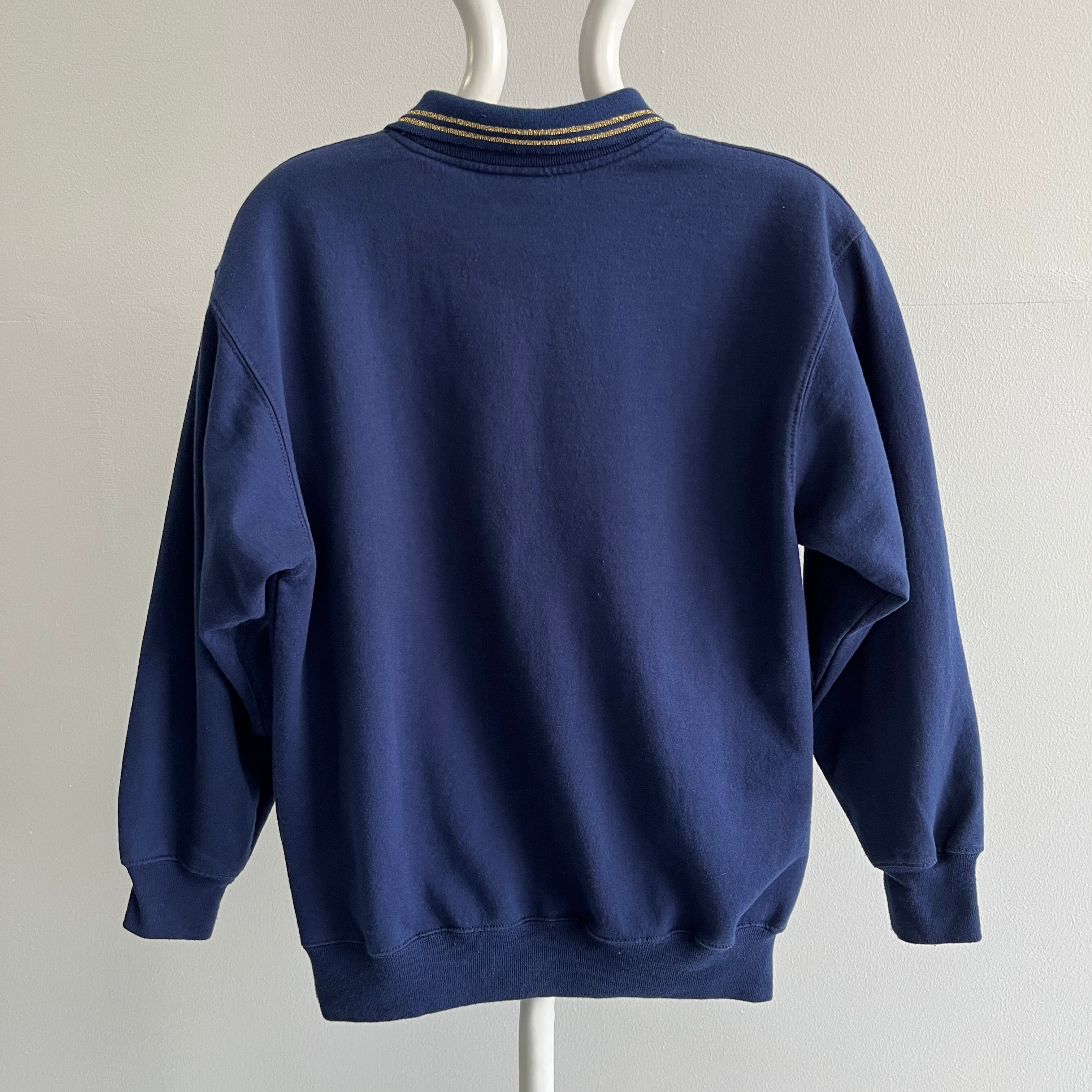 1980s Collared Sweatshirt For Extra Flair