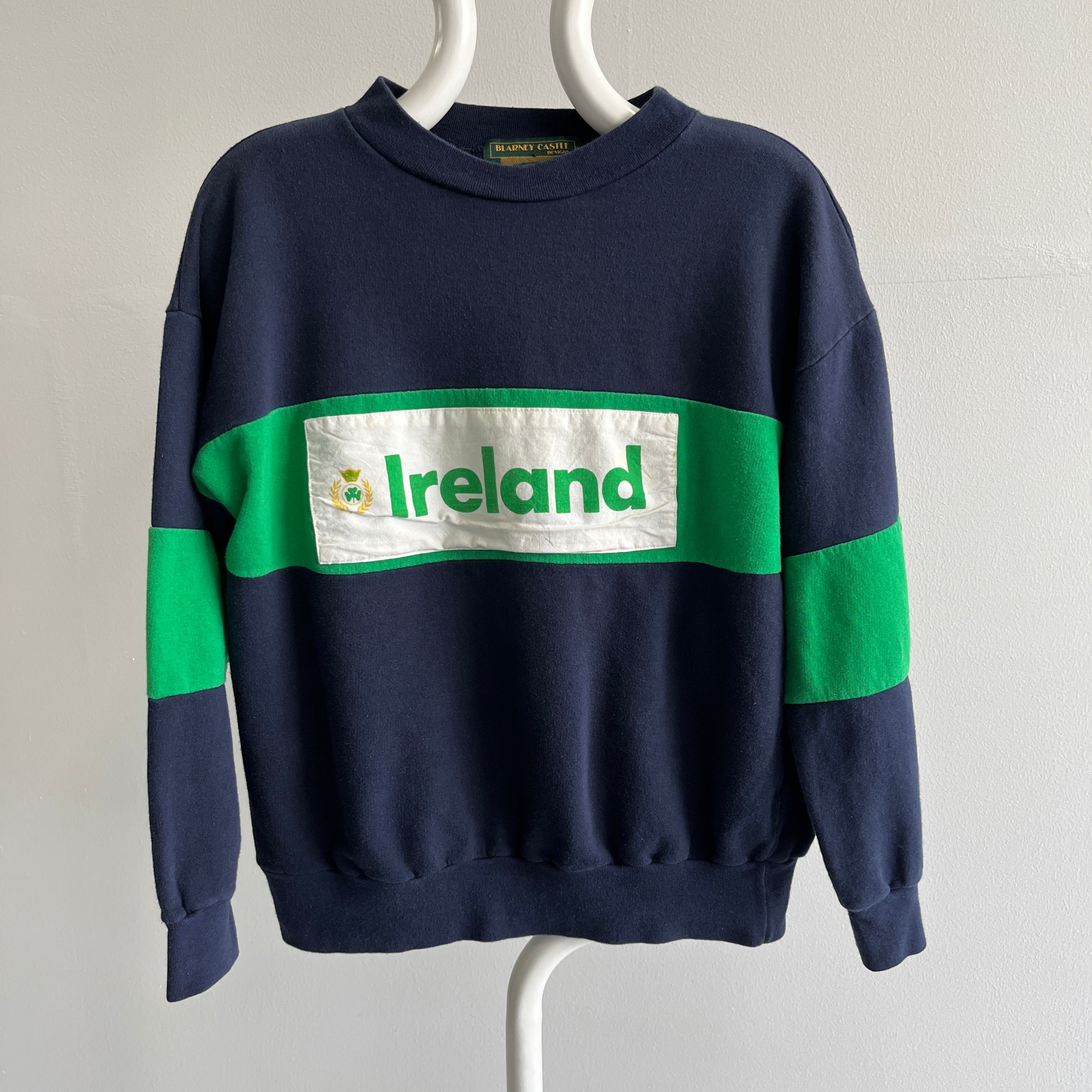 1980s Made In Ireland, Ireland Color Block Sweatshirt