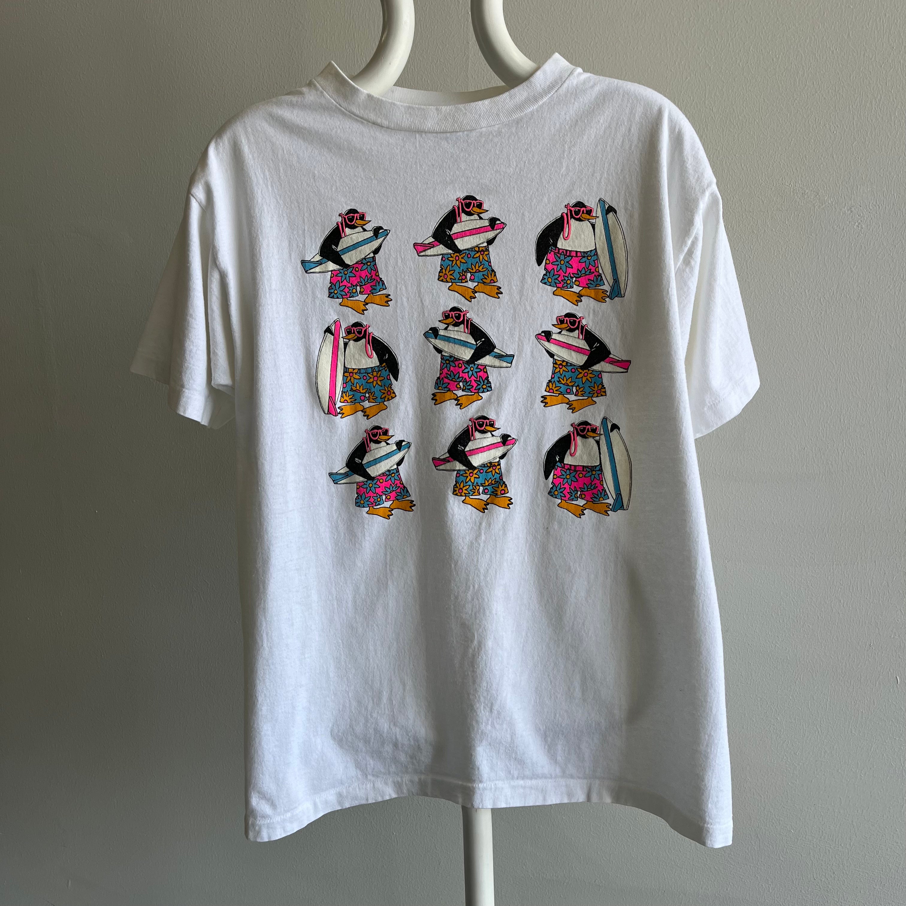 1980/90s Surfer Penguins in Sunnies T-Shirt