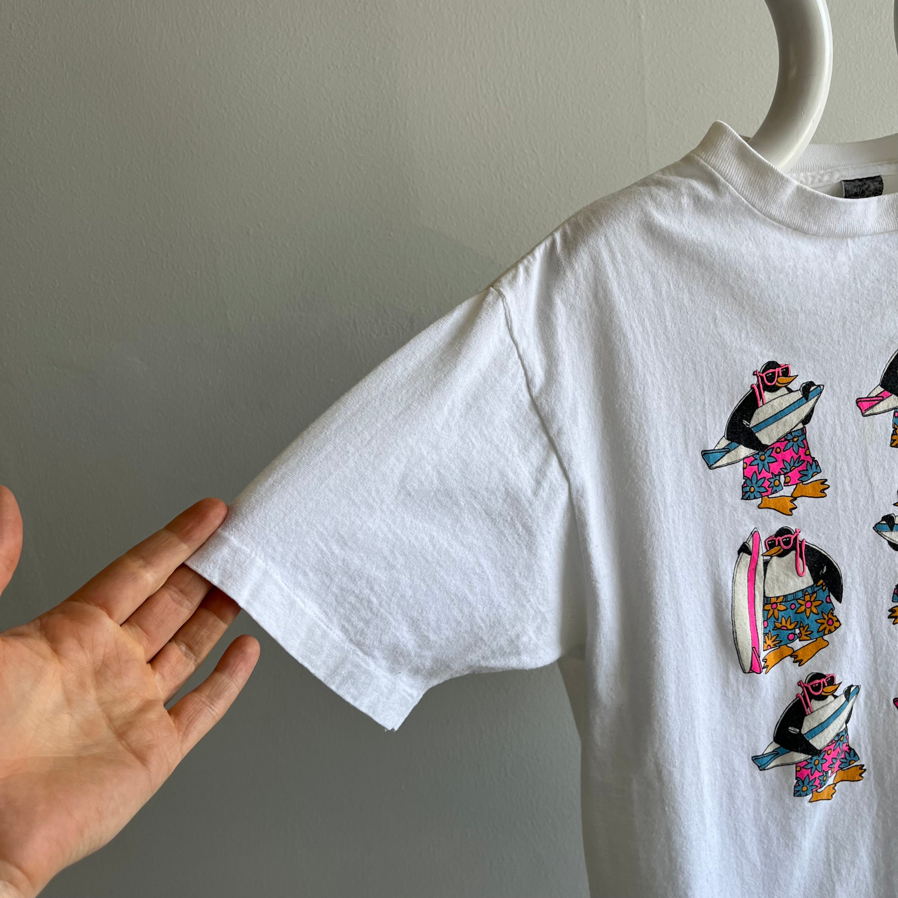 1980/90s Surfer Penguins in Sunnies T-Shirt