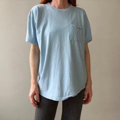 1980s Baby Blue Pocket T Shirt