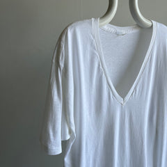 1990s X Long Blank White V-Neck by Jockey