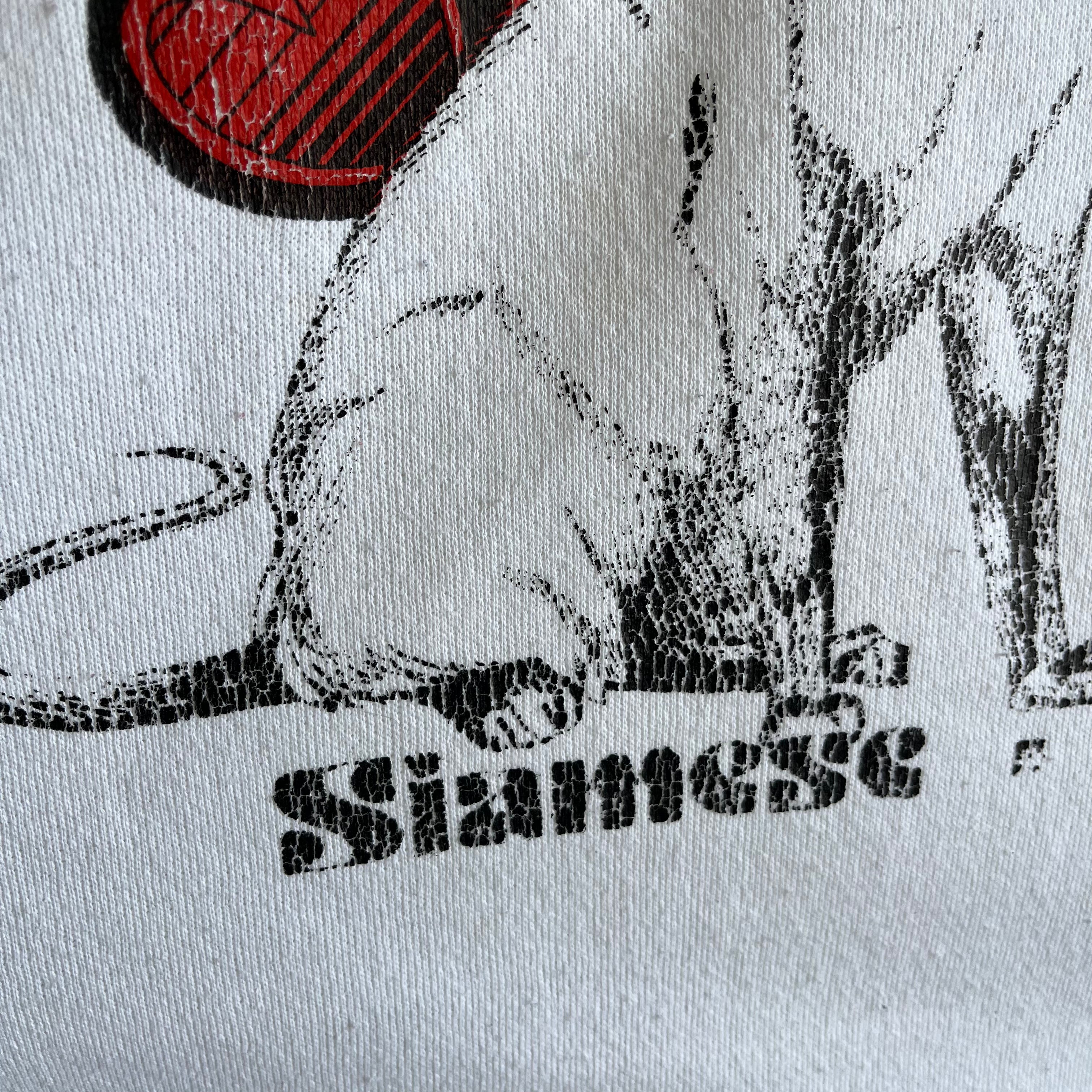 1980s I love my Siamese Cat Worn Out Sweatshirt