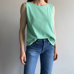 1980s Sea Foam Blue/Green Lovely Cotton Tank Top