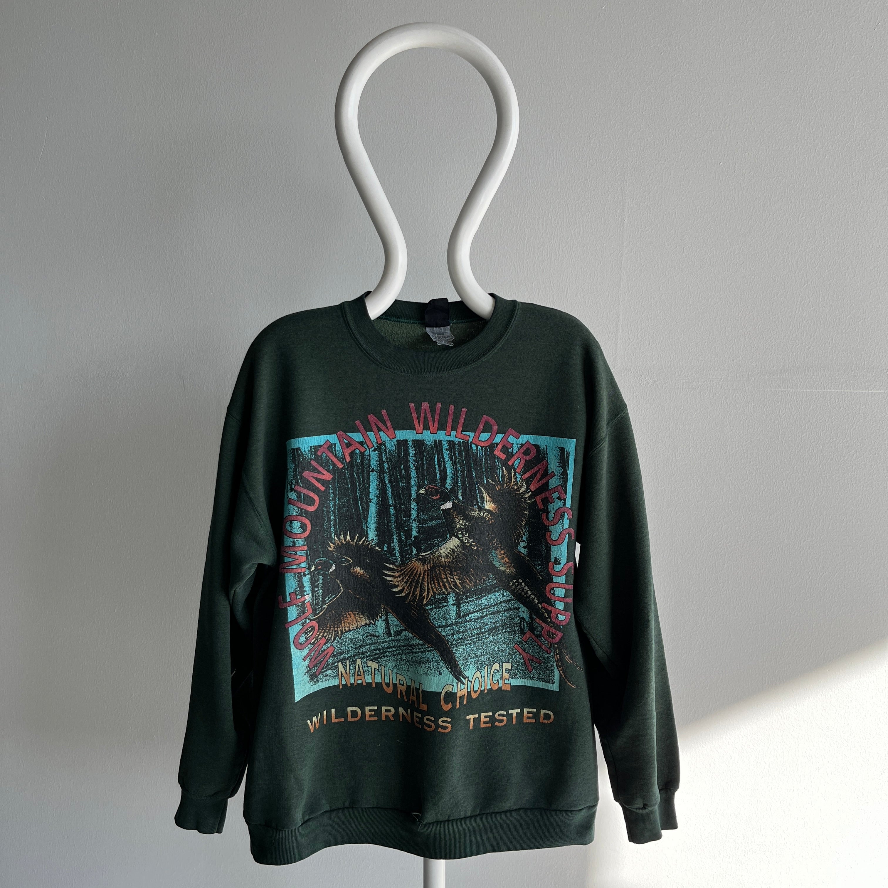 1990s Wolf Mountain Wilderness Supply Beat Up Sweatshirt