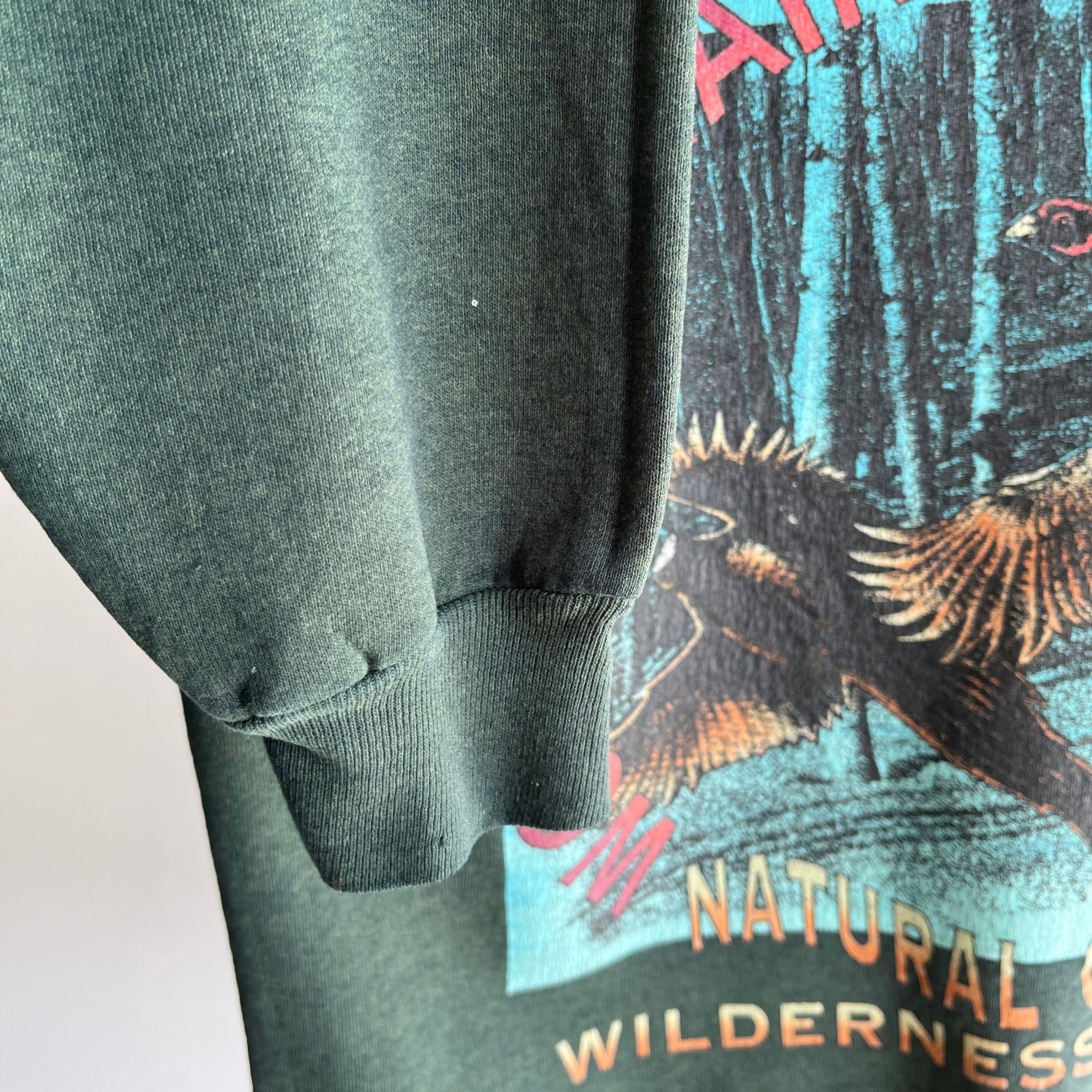 1990s Wolf Mountain Wilderness Supply Beat Up Sweatshirt