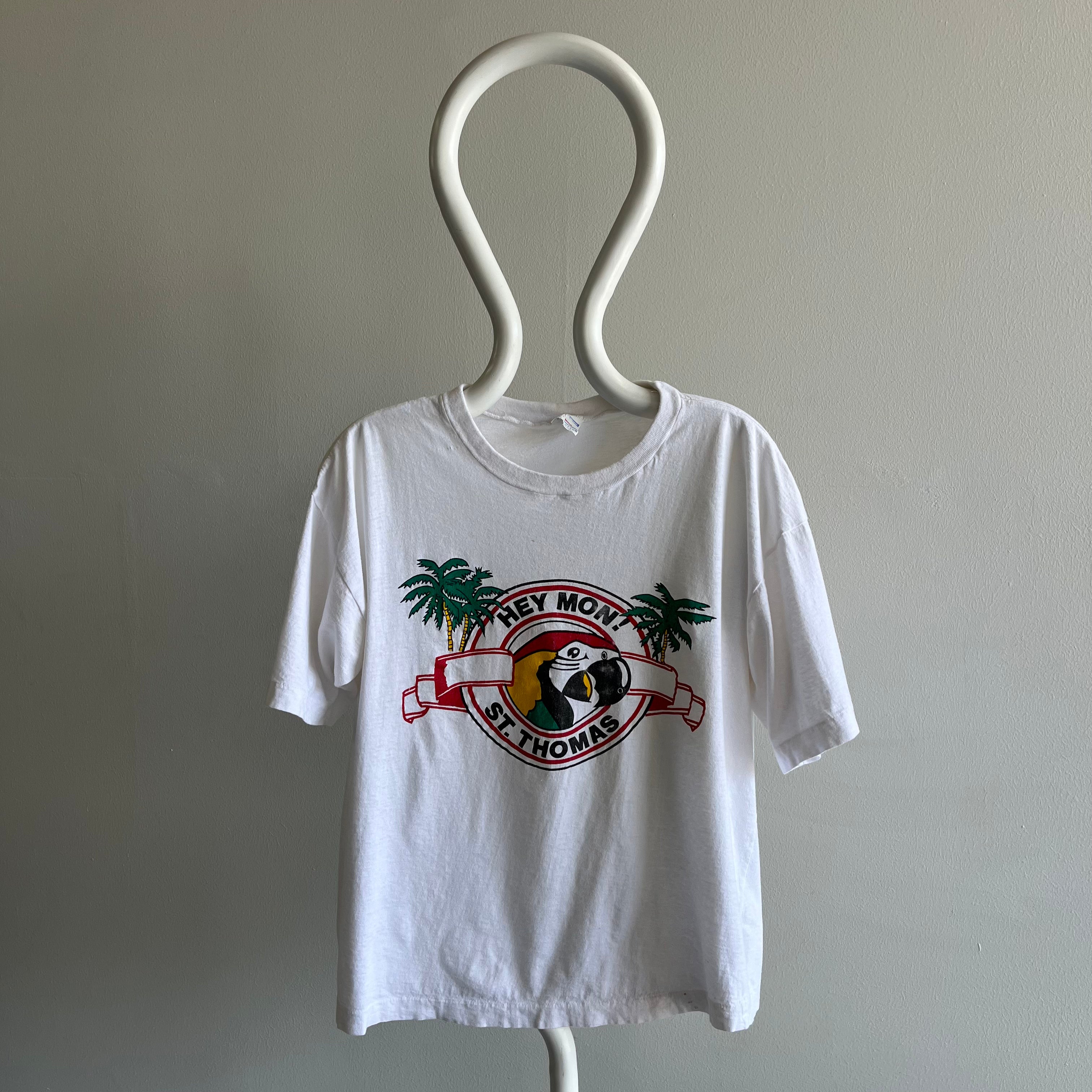 1990s St. Thomas Slouchy T-SHirt with a Parrot