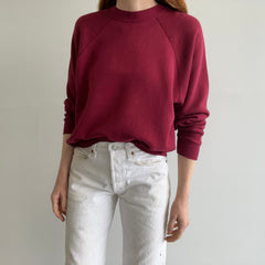 1970/80s Red, Red, Wine Blank Raglan Sweatshirt - Luxury Alert