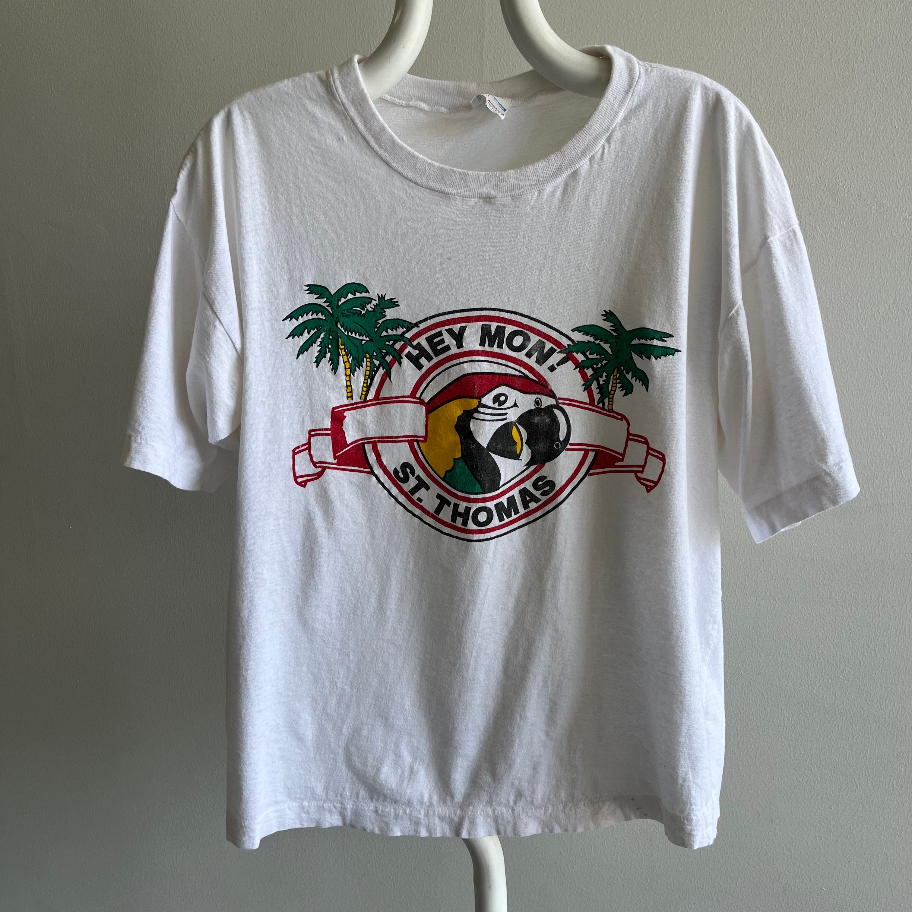 1990s St. Thomas Slouchy T-SHirt with a Parrot