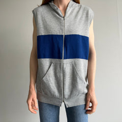 1980s Color Block Warm Up Zip Up Vest