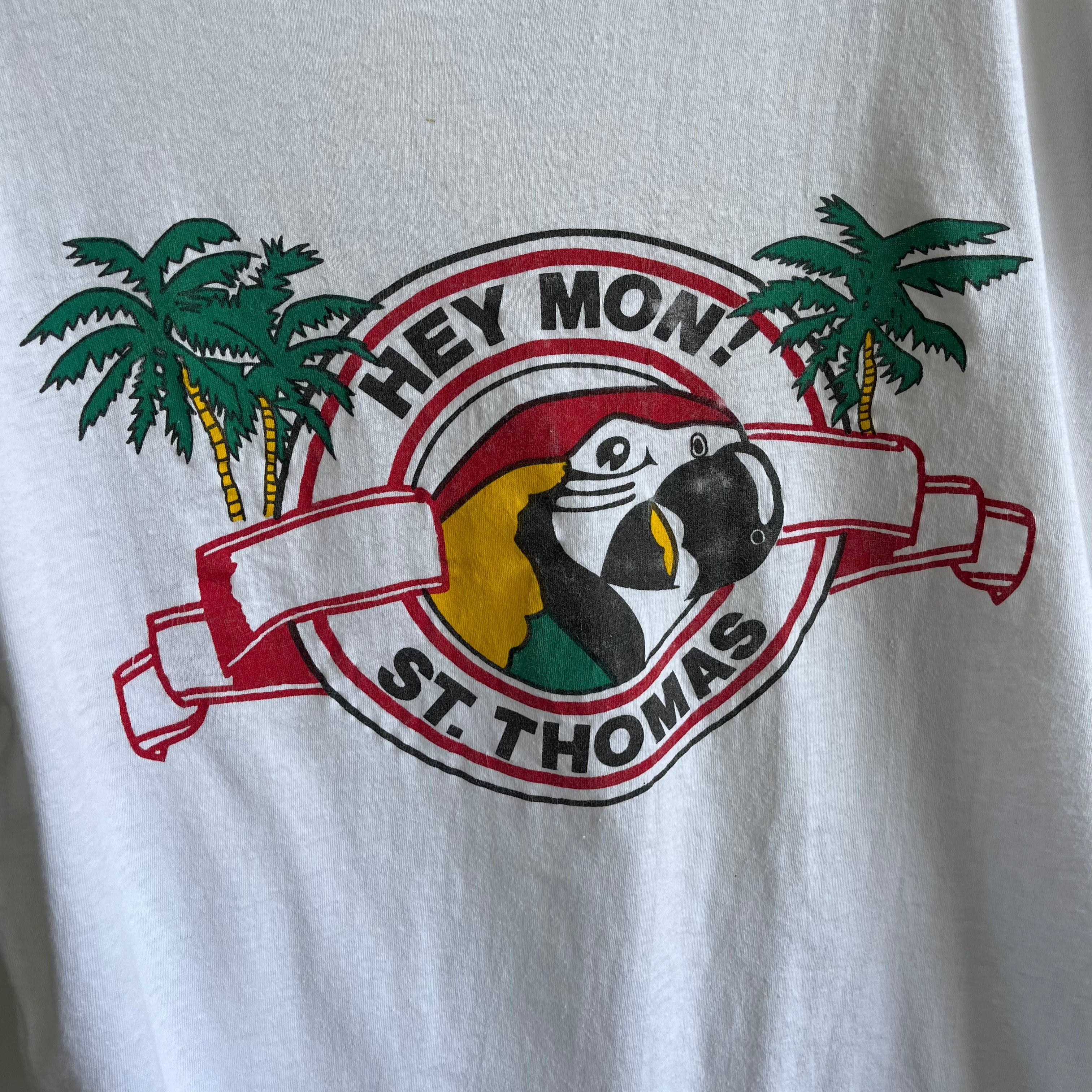 1990s St. Thomas Slouchy T-SHirt with a Parrot