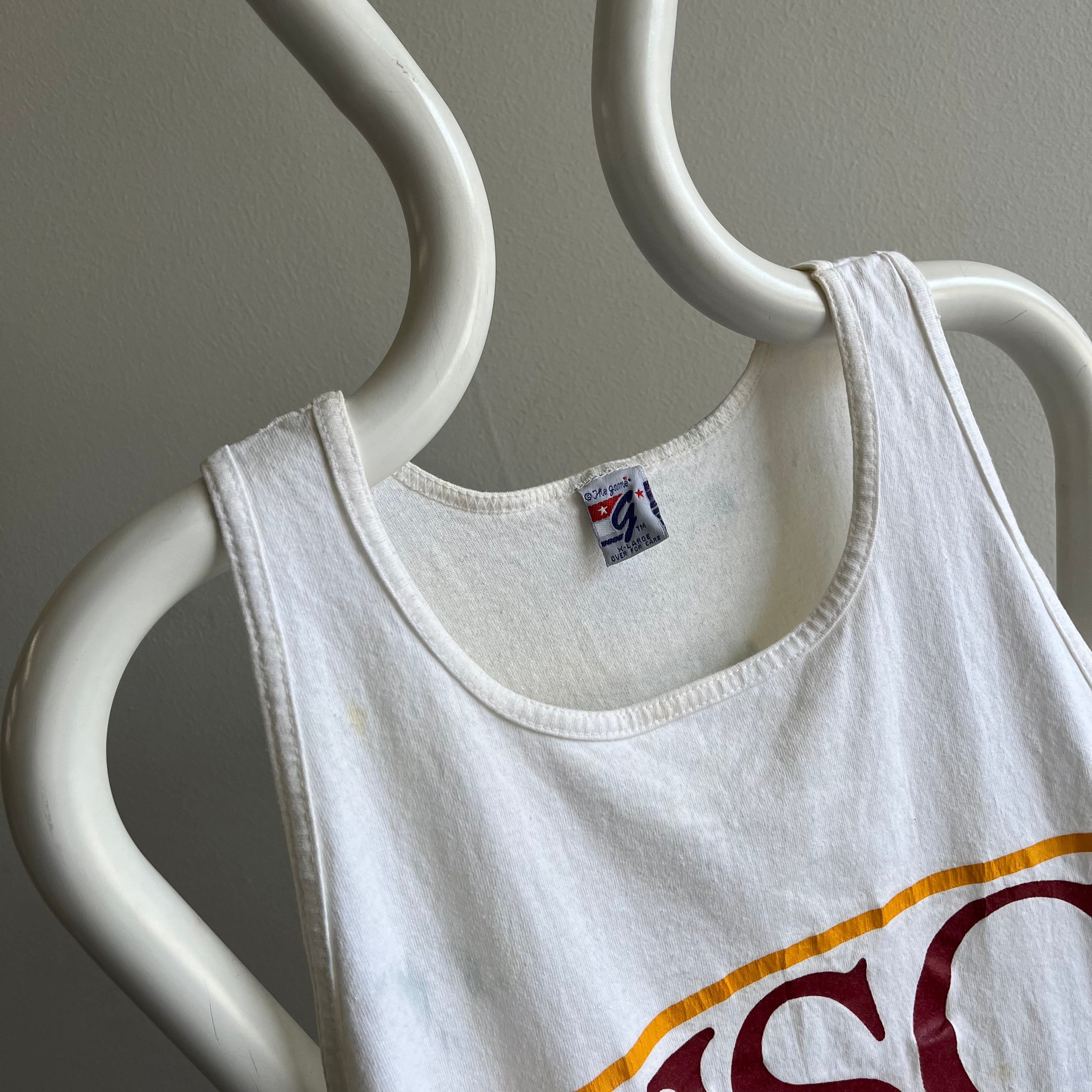 1980s University of Southern California Cotton Tank Top - FIGHT ON