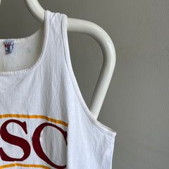 1980s University of Southern California Cotton Tank Top - FIGHT ON