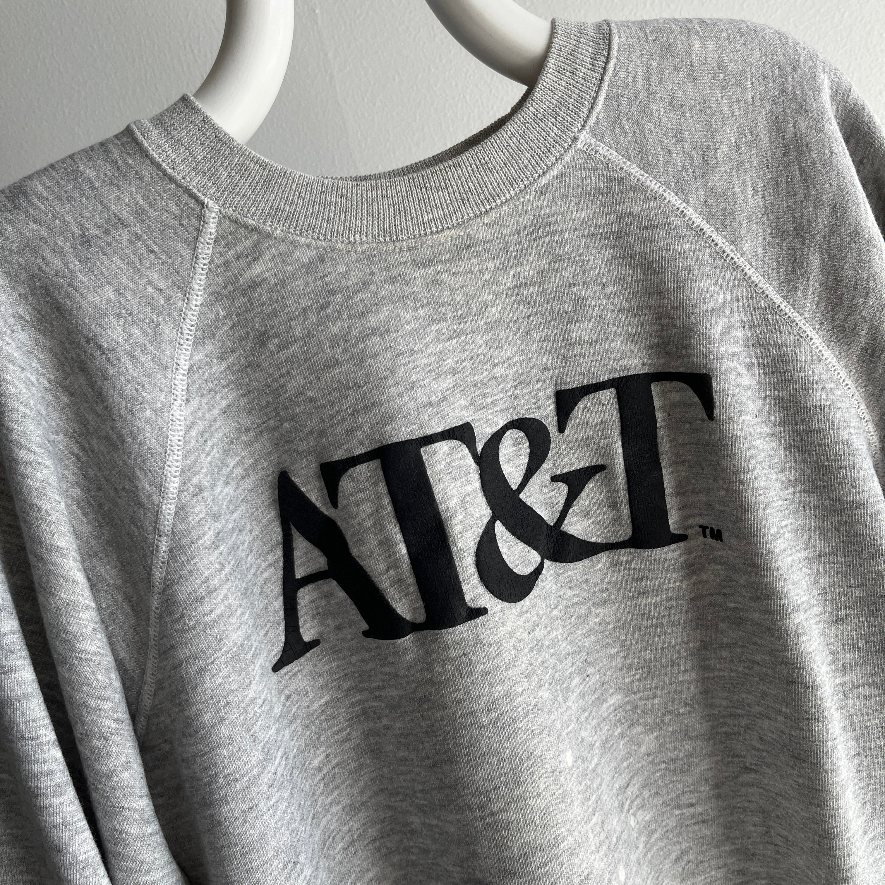 1980s AT&T Sweatshirt with Bleach Staining
