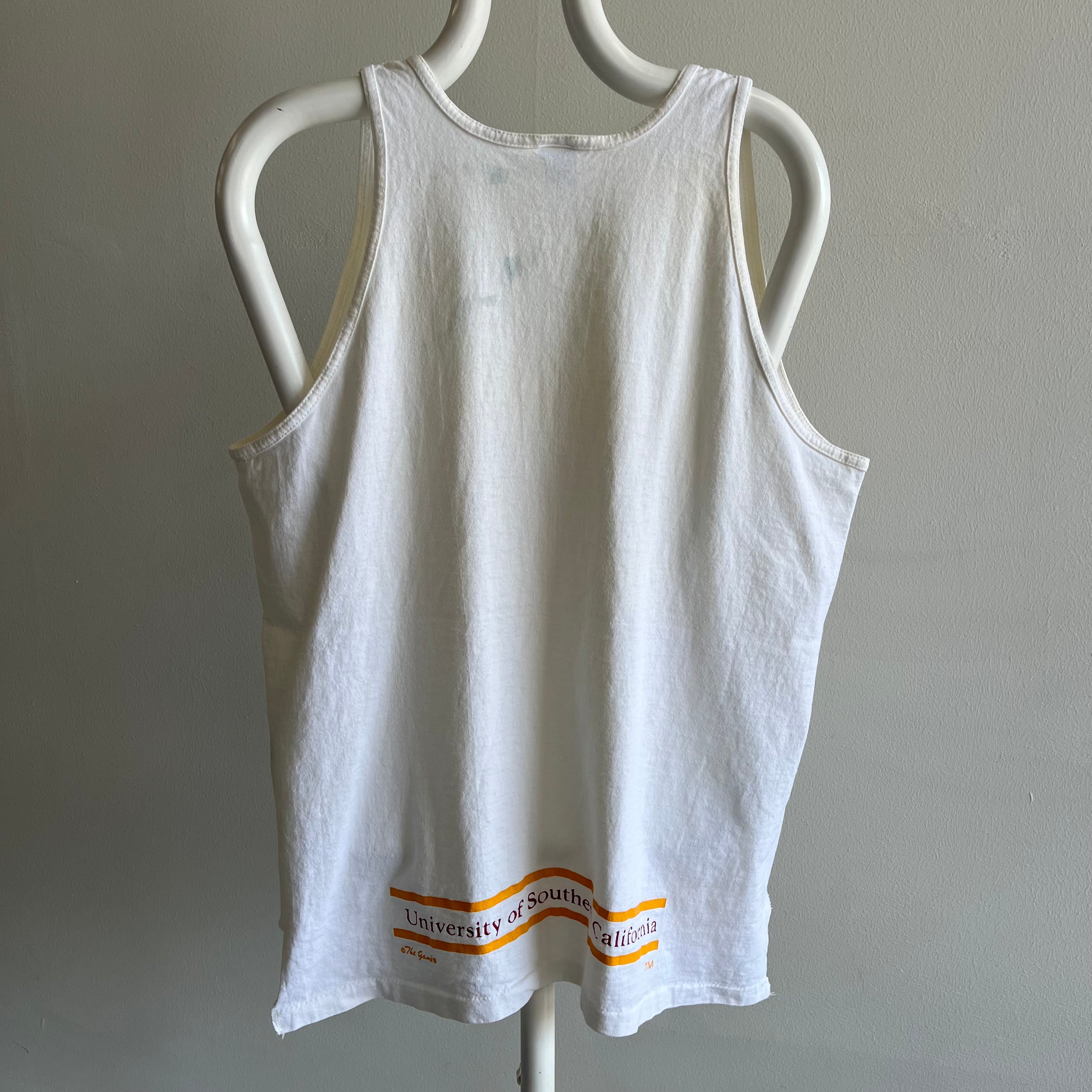 1980s University of Southern California Cotton Tank Top - FIGHT ON