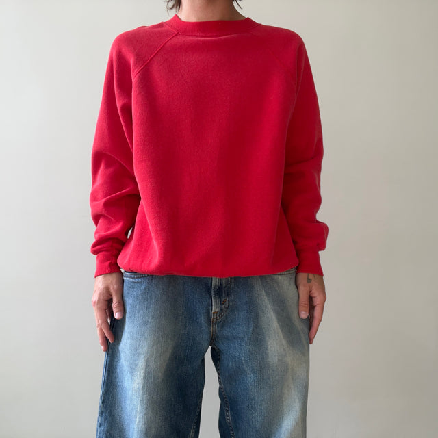 1980s Blank Red Raglan Sweatshirt