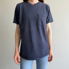 1990/2000s Blank Navy Pocket T-Shirt by Towncraft