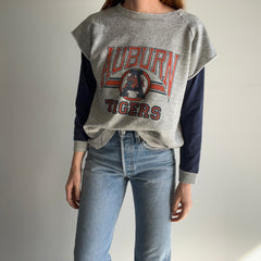 1980s Twofer Auburn Super Thin and Tattered Built In Long Sleeve Warm Up Sweatshirt