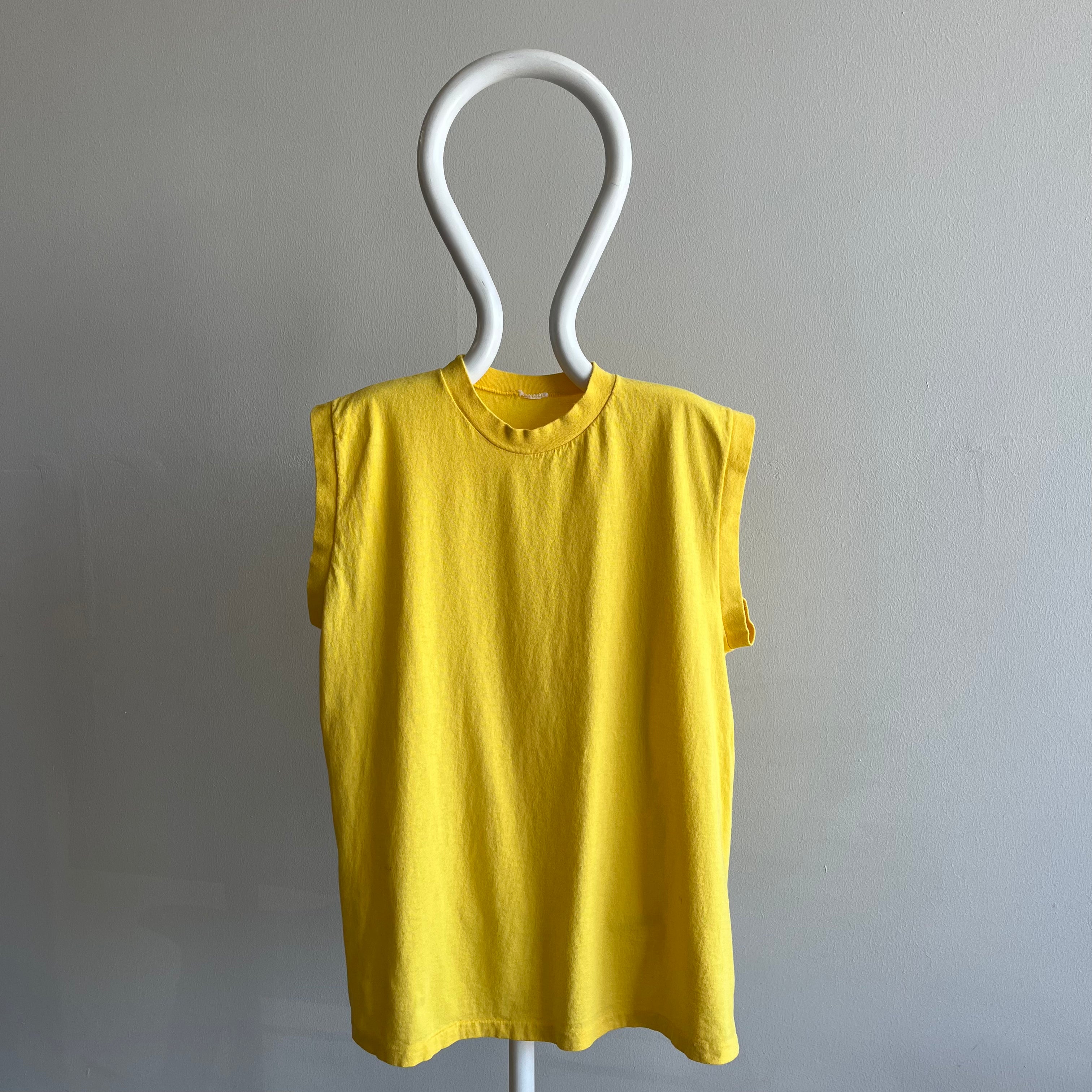 1980s Perfectly Yellow Cotton Muscle Tank