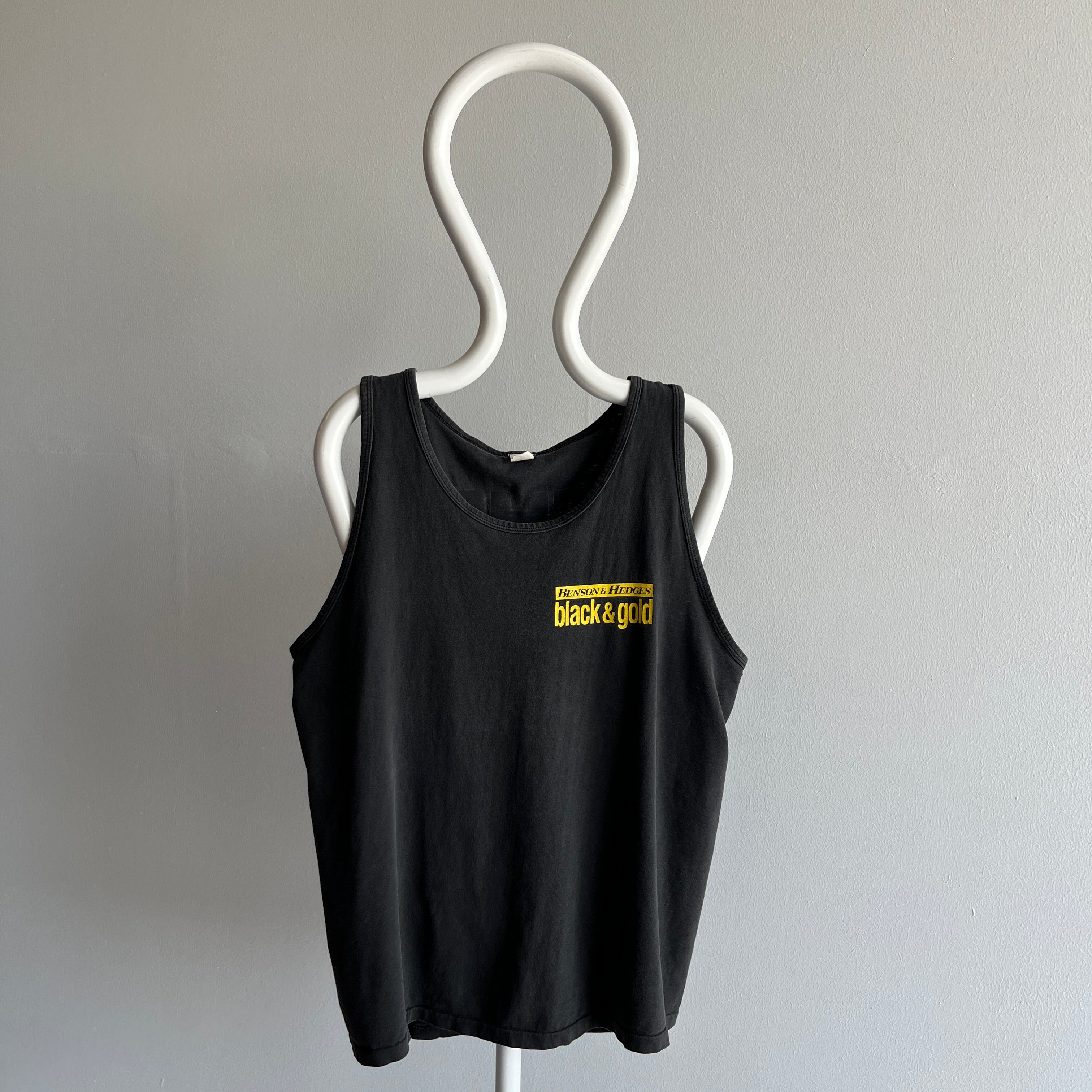1980s Benson & Hedges Black & Gold Tank Top - There's a backside