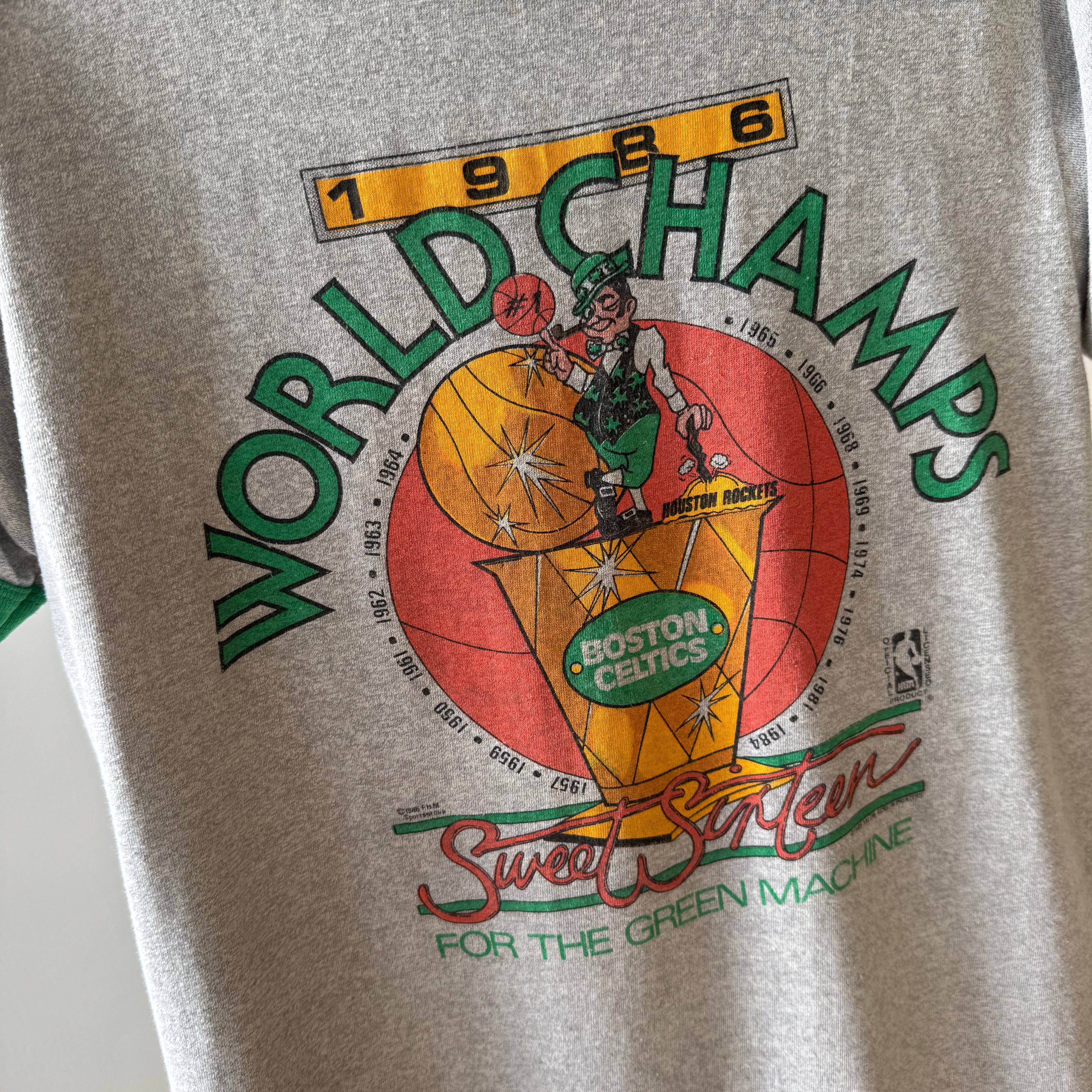 1986 World Champions Boston Celtics Sweet Sixteen T-Shirt - Collectible