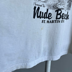 1980s Nude Beach St. Martin Inappropriate and Stained T-Shirt
