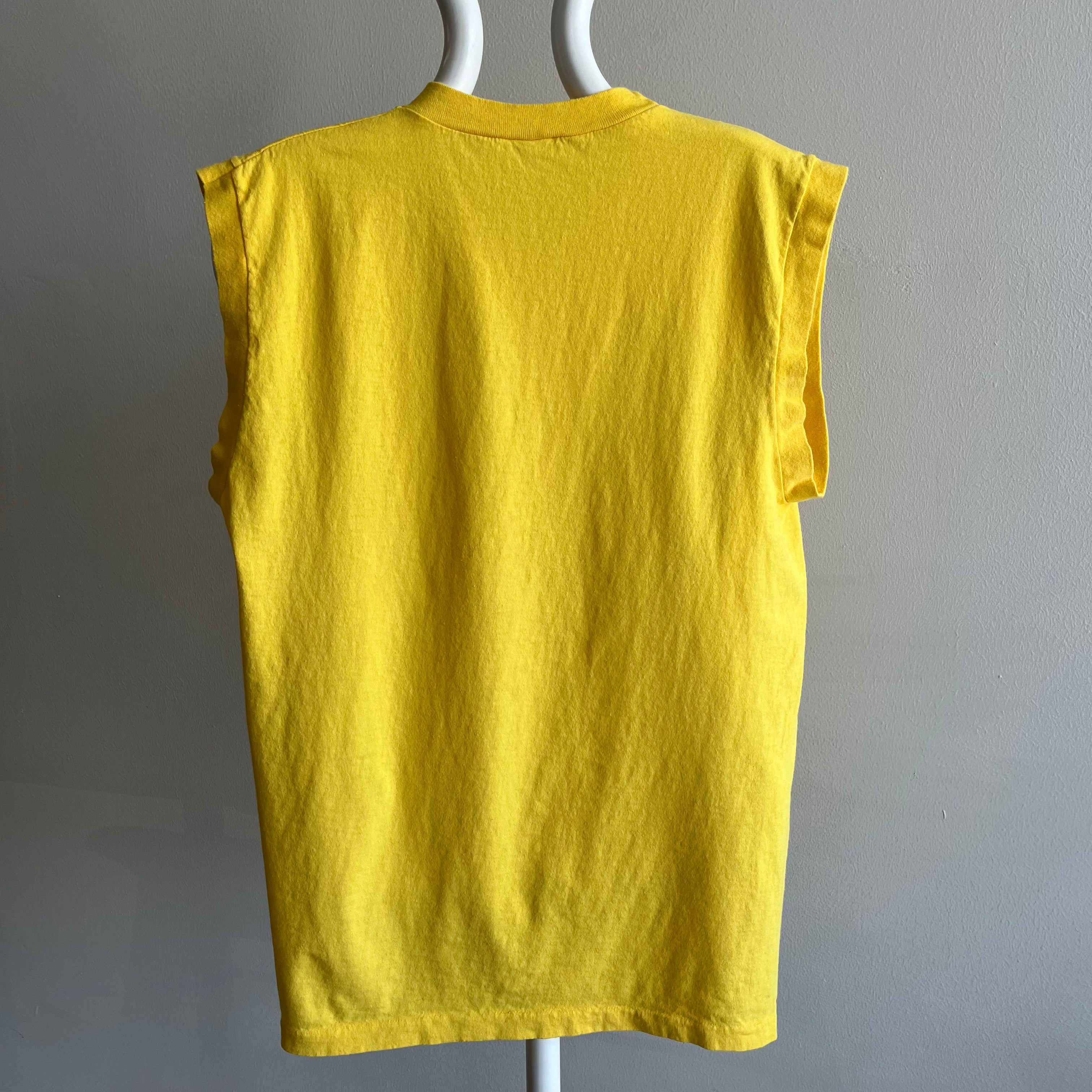 1980s Perfectly Yellow Cotton Muscle Tank