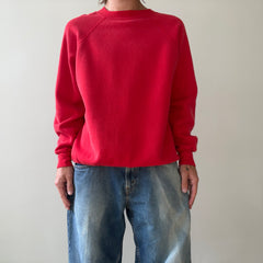 1980s Blank Red Raglan Sweatshirt