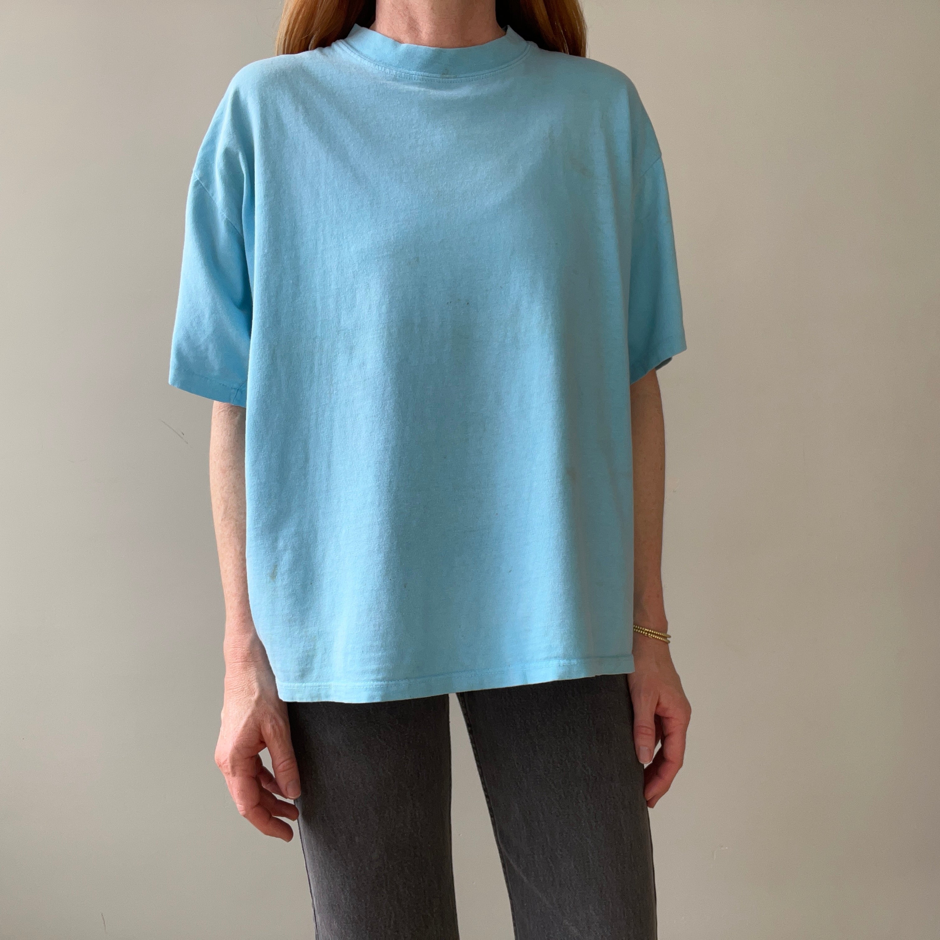 1980s/90s Light Blue Blank T Shirt
