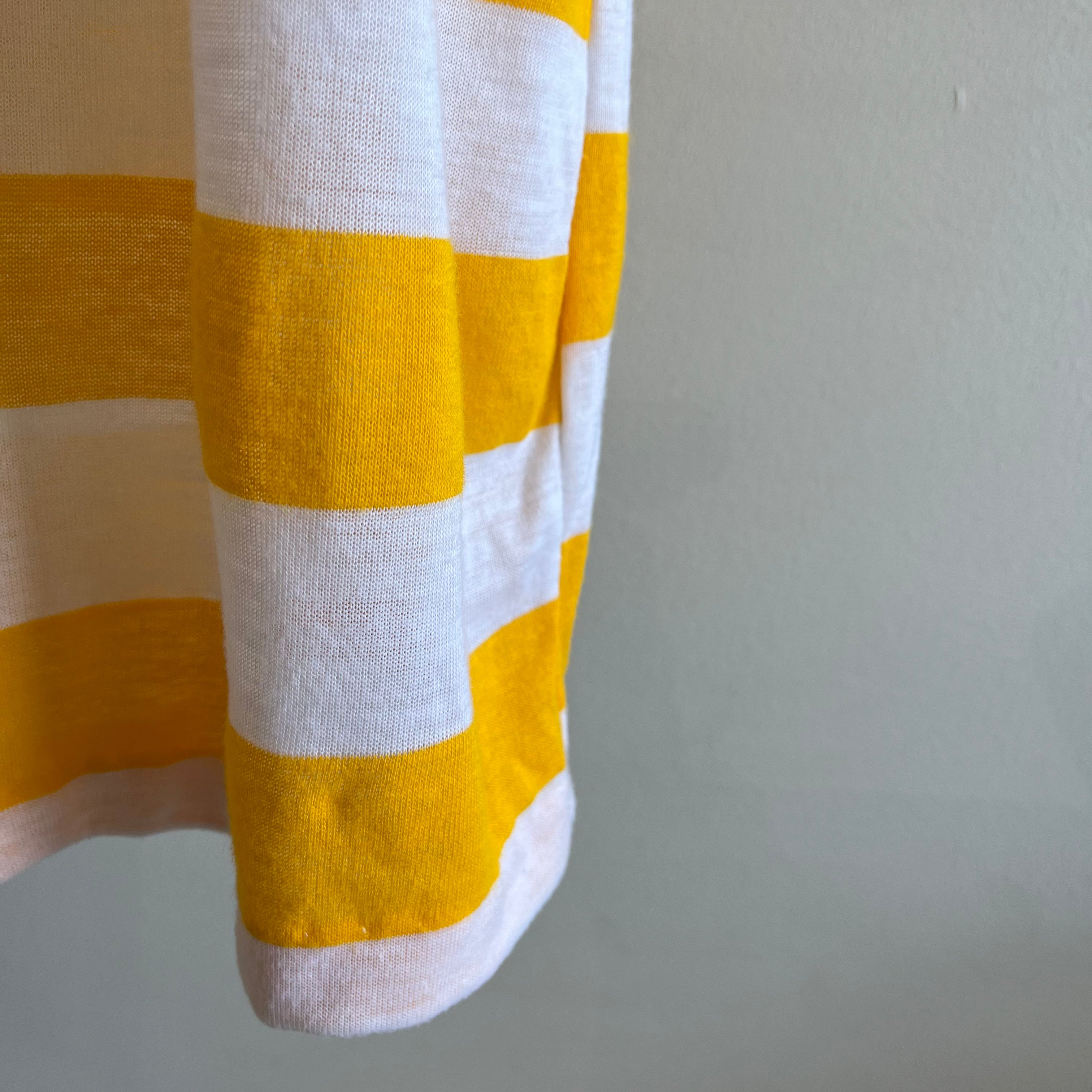 1980s Yellow and White Striped T-Shirt Dress?