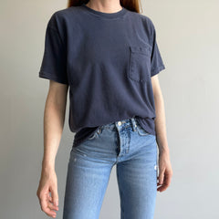 1990/2000s Blank Navy Pocket T-Shirt by Towncraft