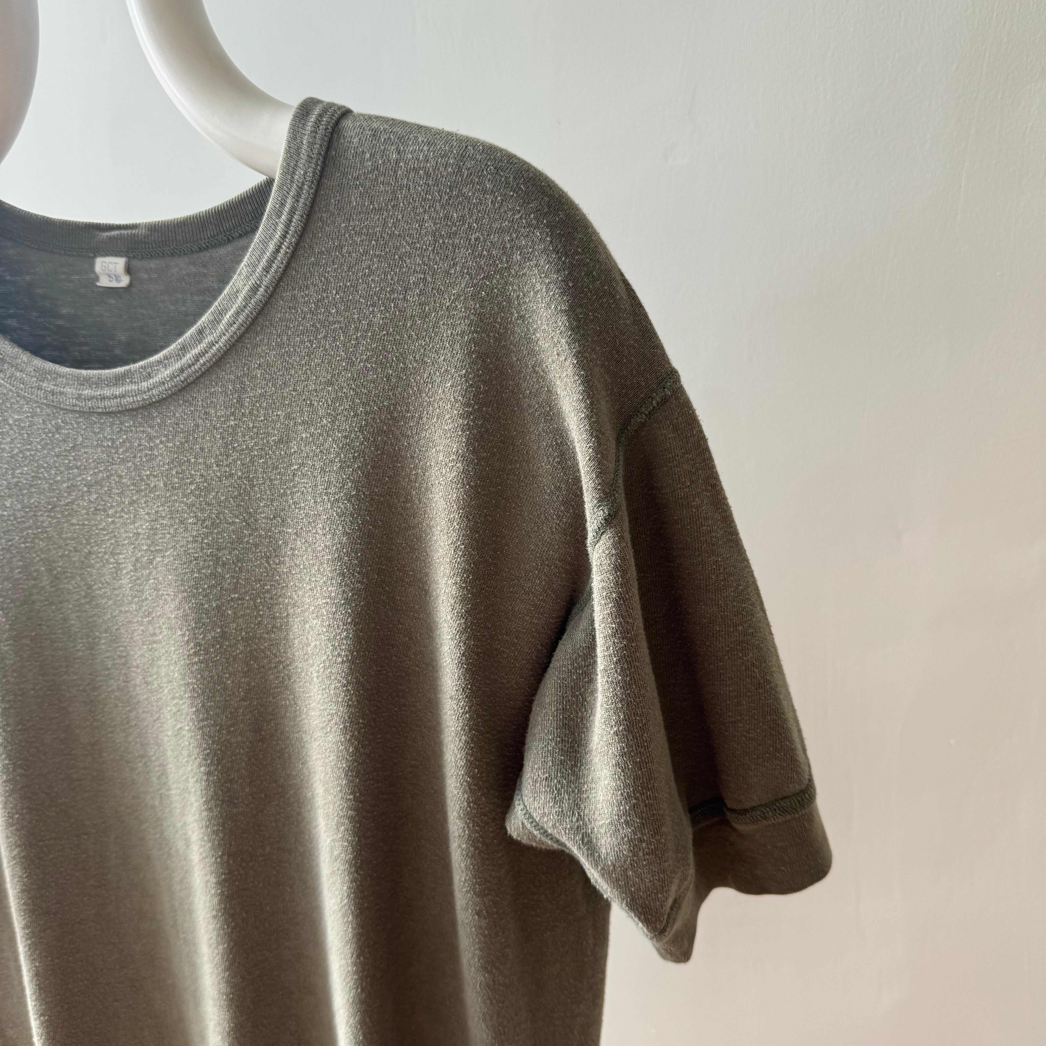 1980s Euro Military Cotton T-Shirt - Faded Army Green