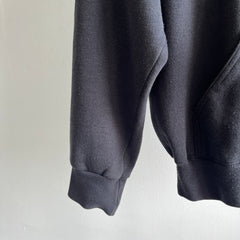 1980/90s Faded Black Zip Up Hoodie - XL