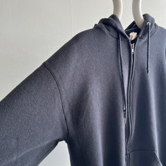 1980/90s Faded Black Zip Up Hoodie - XL