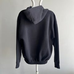 1980/90s Faded Black Zip Up Hoodie - XL