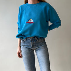 1980s Embroidered Sailboat Sweatshirt
