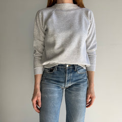 1980s Light Heather Gray Raglan Sweatshirt