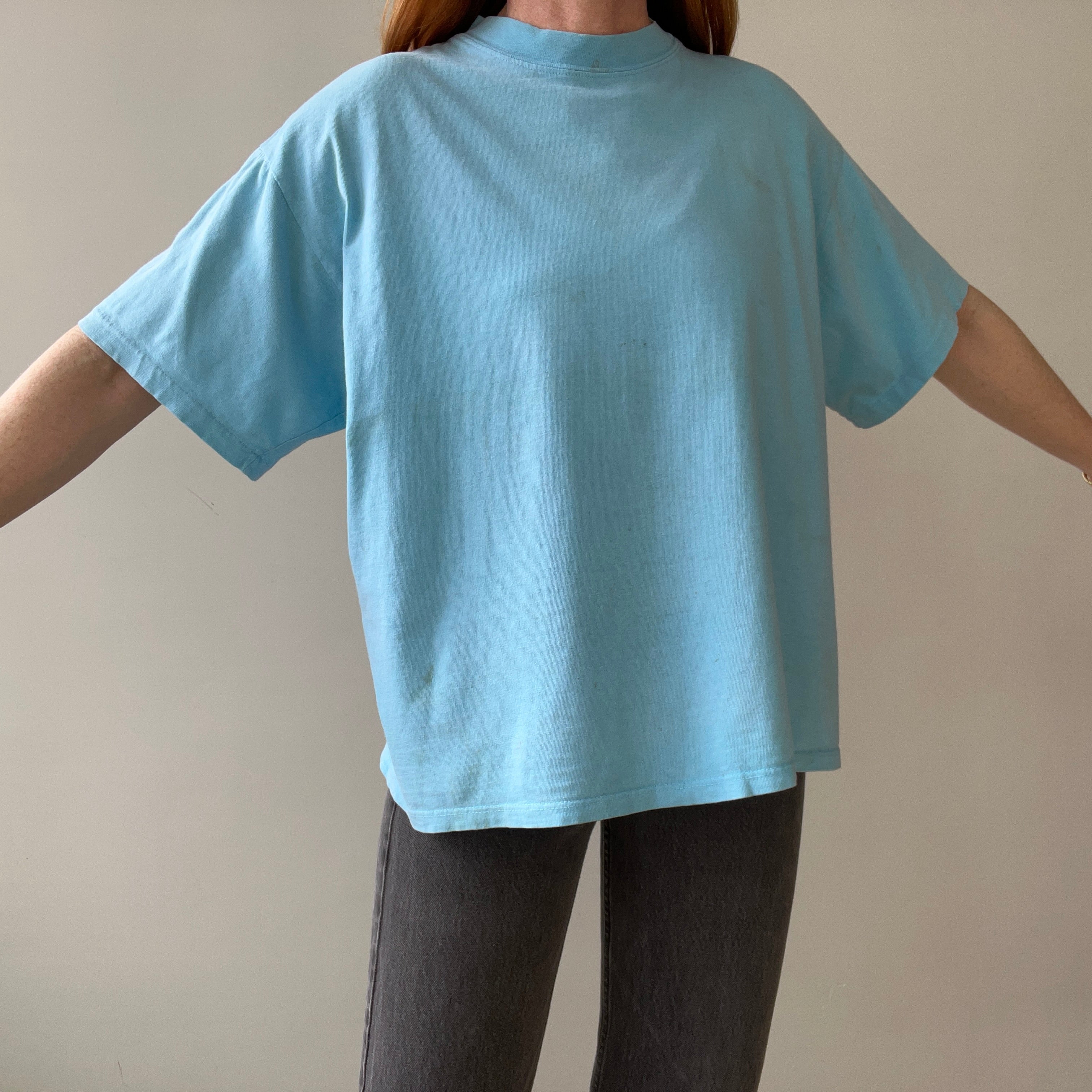 1980s/90s Light Blue Blank T Shirt
