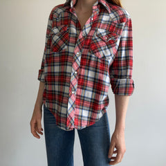 1980s Lariat Brand Cotton Flannel Cowboy Shirt - Smaller SIze